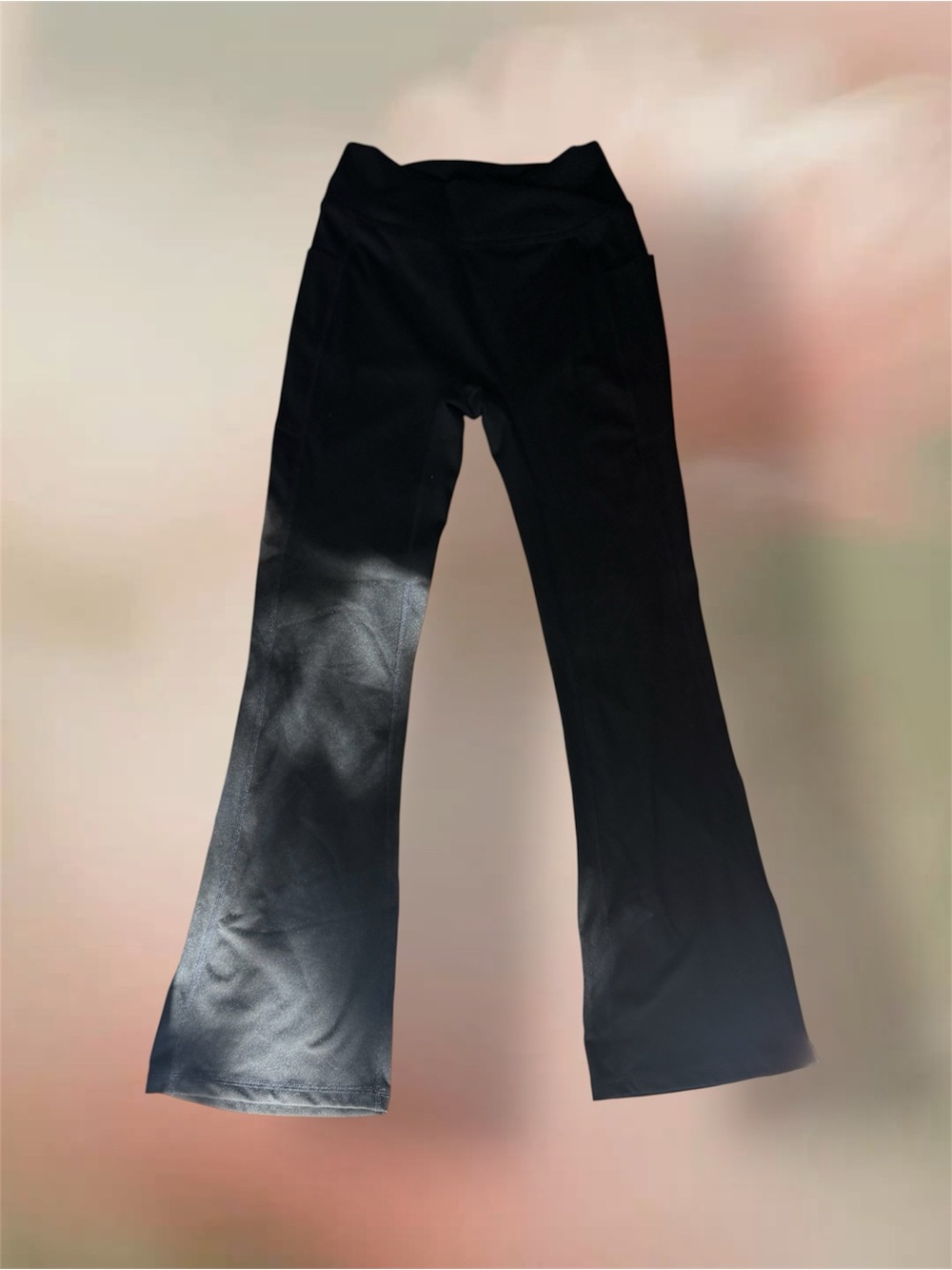Girls’ 140 (L 10/12) Black Flare Leggings with Pockets Athleisure 🖤